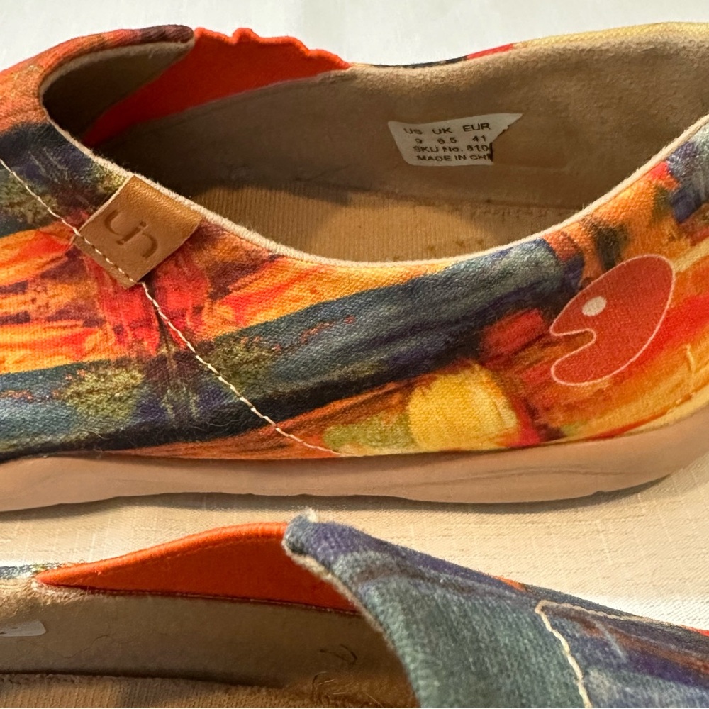 UIN Slip On Sneakers Women’s US 9 EU 41 Colorful Abstract Print Shoes - Picture 8 of 11